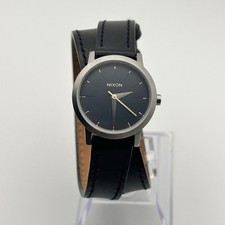 Relógio feminino Nixon prata mostrador preto couro preto funcionando nova bateria comprar usado  Enviando para Brazil