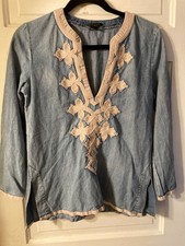 Crew embroidered chambray for sale  Fort Washington