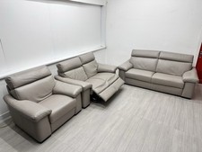 Natuzzi grey leather for sale  OLDHAM