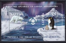 Łotwa 2009 Pingwiny, regiony polarne MNH Blok na sprzedaż  Wysyłka do Poland