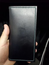Carteira masculina de couro peito longo/bolso frontal feita à mão comprar usado  Enviando para Brazil