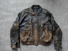 Jaqueta de couro vintage década de 1990 marrom MAD MAX angustiada PATINA XL bomber moto comprar usado  Enviando para Brazil