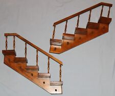 Usado, Par de Escadas MCM de Madeira Vintage 5 Degraus Decoração de Parede Prateleiras Prateleira Eixo Pinos comprar usado  Enviando para Brazil