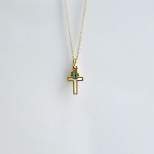 Pingente cruz olho mau grego 14K. Ouro maciço amarelo 14K. Boa sorte e proteção, usado comprar usado  Enviando para Brazil
