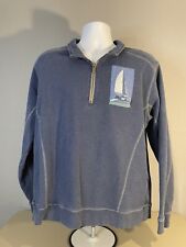 CAMISAS LOUCAS Havaí Masculina L Azul 1/4 Zíper Pulôver Emborderado Veleiro, usado comprar usado  Enviando para Brazil