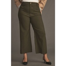Calça Anthropologie Maeve The Colette Magic tecido cropped perna larga verde tamanho 32 NOVA, usado comprar usado  Enviando para Brazil