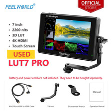 Monitor de campo FEELWORLD LUT7 PRO 7 polegadas câmera DSLR 2200nit toque 4K HDMI 3D LUT comprar usado  Enviando para Brazil