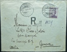 CAPA REGISTRADA ITALIANA PO's IN CONSTANTINOPLE 2 JUL 1909 PARA GENOVA, ITÁLIA comprar usado  Enviando para Brazil
