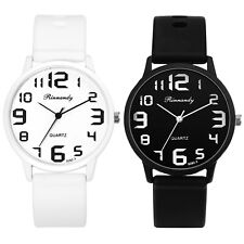 Relógio de pulso de quartzo adolescentes meninos meninas esportes pulseira de silicone grandes números estudantes comprar usado  Enviando para Brazil