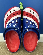 Tamanco Crocs clássico bandeira americana masculino tamanho 10 equipe EUA tamancos patrióticos NOVO, usado comprar usado  Enviando para Brazil