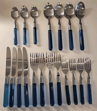 Cabo de acrílico azul transparente 19 peças tampo de aço inoxidável Taiwan talheres sem marca comprar usado  Enviando para Brazil