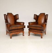 Pair antique leather for sale  LONDON