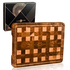 Tábua de cortar madeira de acácia 17"x13" grande tábua de cortar com alça para carne C..., usado comprar usado  Enviando para Brazil