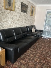 Black leather sofa for sale  HIGH WYCOMBE