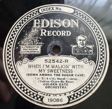 Edison Diamond Disc 52542: California Ramblers 1929:When I 'm Walkin with my Swe comprar usado  Enviando para Brazil