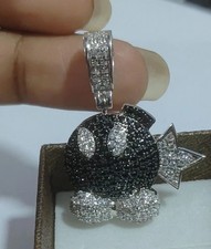 Pingente berloque bomba diamante preto corte redondo 2 quilates criado em laboratório folheado a ouro branco 14K comprar usado Pingente berloque bomba diamante preto corte redondo 2 quilates criado em laboratório folheado a ouro branco 14K comprar usado  Enviando para Brazil