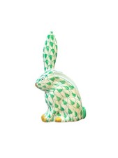 Mini estatueta de coelho de porcelana vintage Herend Hungary rede verde e branca 2,25"H comprar usado  Enviando para Brazil