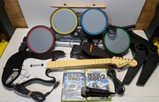 Usado, Xbox 360 Rock Band conjunto de bateria guitarra pacote completo jogo microfone pedal Rock Band 2 comprar usado  Enviando para Brazil