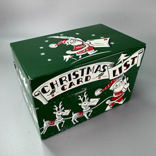 Vintage SANTA RENAS Lista de Cartões de Natal Caixa de Metal Estanho STYLECRAFT 804, usado comprar usado  Enviando para Brazil
