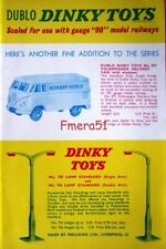 1960 Dinky Toys VW Delivery Van & Lamp Standards IMPRESSÃO PUBLICITÁRIA: Ideal para enquadrar comprar usado  Enviando para Brazil
