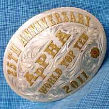 Fivela de cinto troféu Paint Horse World Top 10 ApPHA gema vermelha 2011 25º aniversário.XTT871 comprar usado  Enviando para Brazil
