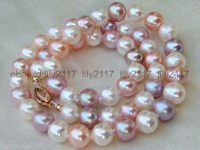 Colar de pérolas fino 8-9mm branco rosa multicolorido natural mar do sul 18 polegadas, usado comprar usado  Enviando para Brazil