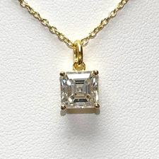 Colar Pingente Solitário de Moissanita Corte Asscher Certificado - Prata 925 ou Ouro comprar usado Colar Pingente Solitário de Moissanita Corte Asscher Certificado - Prata 925 ou Ouro comprar usado  Enviando para Brazil