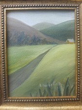 Usado, Linda pequena pintura antiga de paisagem artista S GILLES 7"x 6" em moldura comprar usado  Enviando para Brazil