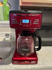 Cafeteira Nostalgia retrô vermelha 12 xícaras máquina de gotejamento automática com temporizador funciona comprar usado  Enviando para Brazil