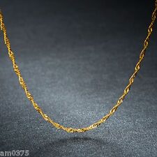 Colar de ouro amarelo 18K perfeito / corrente feminina perfeita de Cingapura / 15,7" L comprar usado  Enviando para Brazil