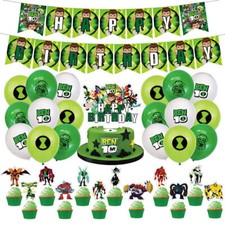 Usado, Kit de suprimentos para festa de feliz aniversário infantil tema Ben 10 banner balões conjunto de decoração comprar usado  Enviando para Brazil