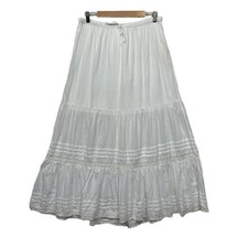 Saia maxi Lily Loves tamanho 14 branca boho algodão acabamento em renda comprimento longo, usado comprar usado  Enviando para Brazil
