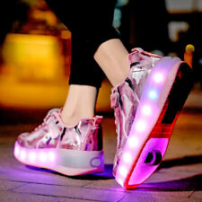 Tênis de skate infantil tênis esportivo menino meninas 2 rodas calçado iluminado comprar usado  Enviando para Brazil
