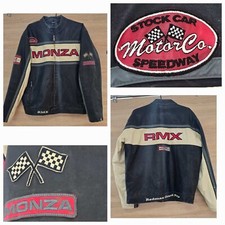 Vintage Anos 90 Speedway Monza Racing Moto Couro Sintético SUL Tamanho 52/L comprar usado  Enviando para Brazil