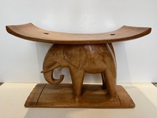 Banqueta/banco de madeira esculpido à mão para elefantes – 21,5” x 10,25” x 15,5” H-Excelente comprar usado  Enviando para Brazil