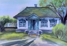 Pintura em aquarela memória de casa grama sem moldura arte decorativa original nAAA3365 comprar usado  Enviando para Brazil