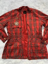 Lily Farouche Munich | Jaqueta de seda GOLF | Designer | HTF | Tartan vermelho | EUA tamanho 2 comprar usado  Enviando para Brazil