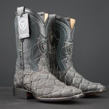 BOTAS MASCULINAS DE CAUBÓI RODEIO ESTAMPA PIRARUCU BIQUEIRA QUADRADA SOLA DE COURO BOTAS RANCHO comprar usado  Enviando para Brazil