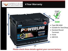 Agm battery fits for sale  UK