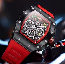 Orologio Richard Fashion Style Rapper Mille Colorful Dial Black And Red Band comprar usado  Enviando para Brazil