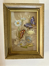Mini cuadros de mariposas y flores de papel 3D de colección enmarcados firmados segunda mano  Embacar hacia Mexico