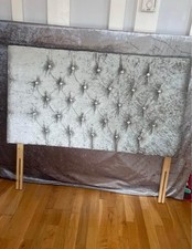 Silver velvet headboard for sale  BRIGHTON