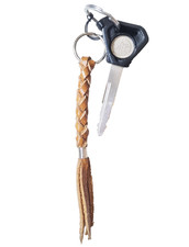 Chaveiro de couro genuíno marrom claro laço um cordão alça trançada motociclista masculino 6" comprar usado  Enviando para Brazil