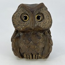 Estatueta de cerâmica/argila coruja vintage decorativa pássaro marrom animal peso papel 480g comprar usado  Enviando para Brazil