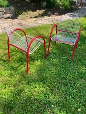Cadeira de jardim vintage de malha de arame de metal década de 1980 pop art pós-moderna comprar usado  Enviando para Brazil