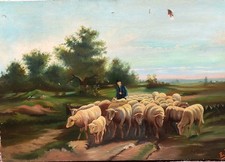 Antique painting signed d'occasion  Expédié en Belgium