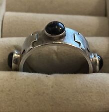 ANEL VINTAGE PRATA ESTERLINA 925 7 MM COM PEDRA ONIX TAMANHO 7,75 comprar usado  Enviando para Brazil