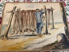 Aquarelle bretonne signée d'occasion Aquarelle bretonne signée d'occasion  Paris V