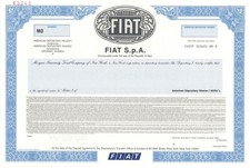 Fiat S.p.A. - Certificado de estoque de amostras - Ações e títulos de amostras comprar usado  Enviando para Brazil