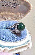 ADORÁVEL Anel de Jade Antigo/Vintage Ornamentado Forma Livre de Prata Esterlina e Nefrite, usado comprar usado ADORÁVEL Anel de Jade Antigo/Vintage Ornamentado Forma Livre de Prata Esterlina e Nefrite, usado comprar usado  Enviando para Brazil